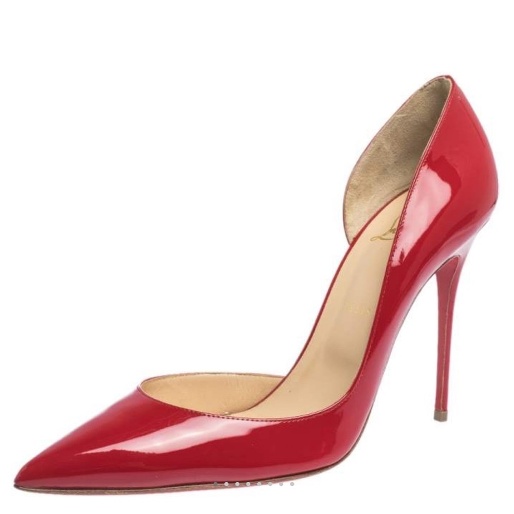 Christian Louboutin Red Patent Leather Iriza D'orsay Pumps